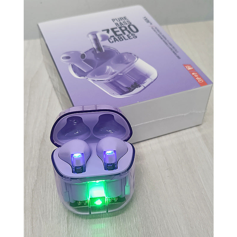 YX06 Transparent Bluetooth Headset Low Delay Wireless TWS Game Video Games Sports Headset