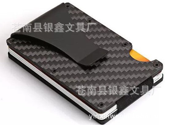 Carbon Fiber Metal Card Holder Anti-theft Brush NFC Ultra-thin Small Large Capacity Anti-degaussing Wallet Bank Card Holder