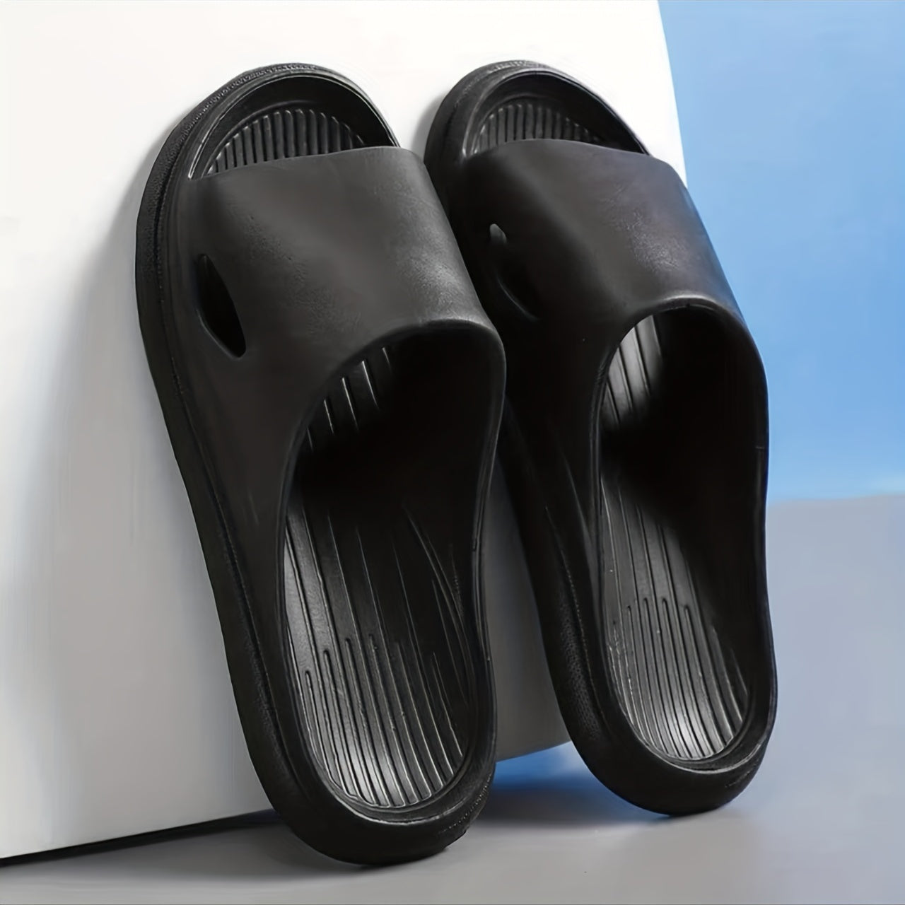 Men's Lightweight Non-Slip Open Toe Quick-Drying Slides For Bathroom Beach, Summer