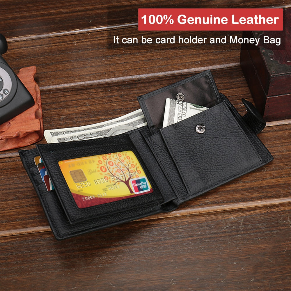 X.D.BOLO Wallet Men Leather Genuine Cow Leather Man Wallets With Coin Pocket Man Purse leather Money Bag Male Wallets Wholesale