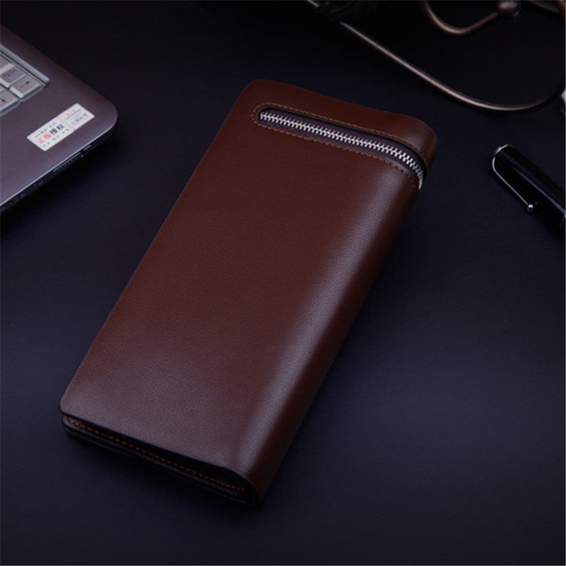 Bifold Men Wallet Brand Famous Mens Leather Long Wallet Clutch Male Money Purse ID Card Holder