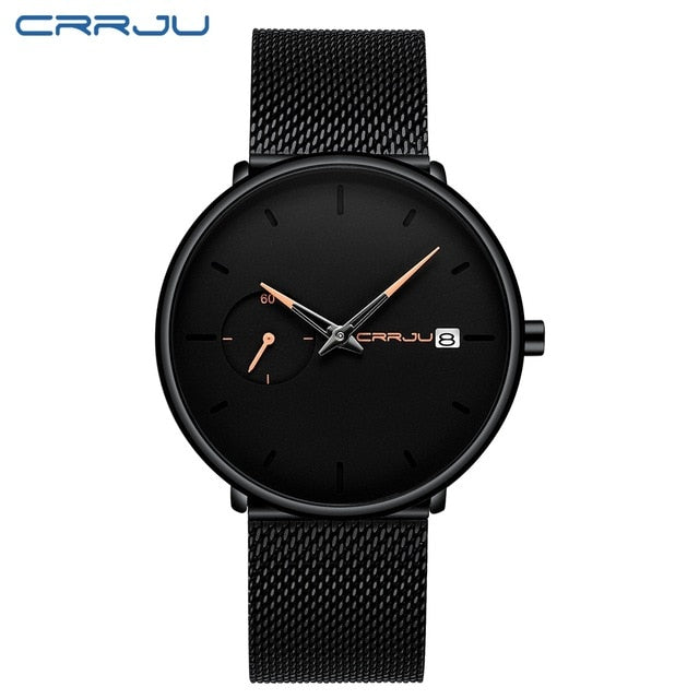 Crrju Sports Date Mens Watches Top Brand Luxury Waterproof Sport Watch