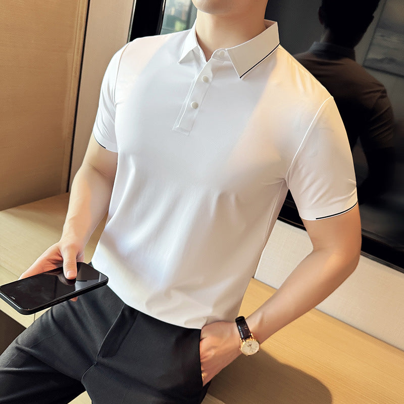 Short sleeved polo shirt men's t-shirt