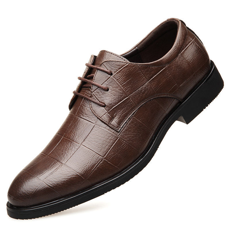 Checkered suit men's business leather shoes