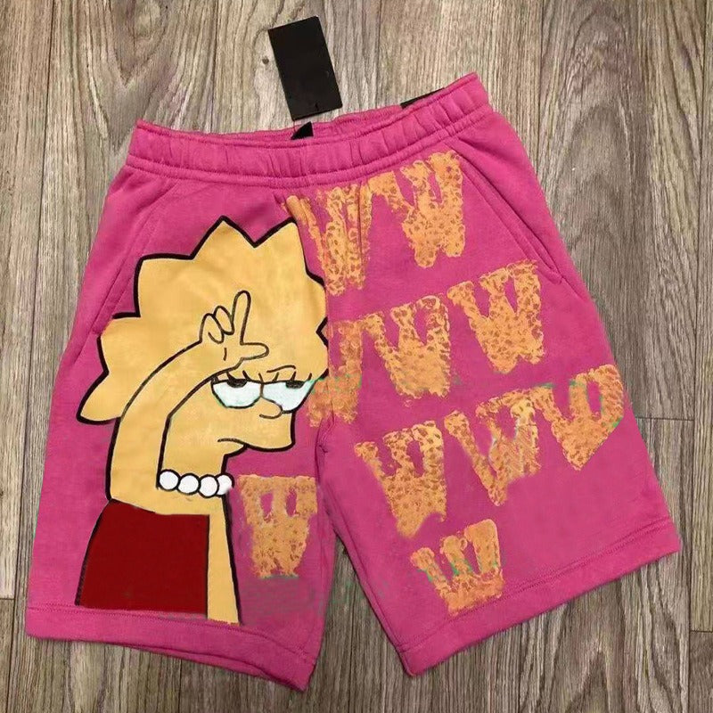 New American Fashion Brand Co branded Shorts for Mens Summer Leisure Sports Pure Cotton Large Quarter Beach Pants