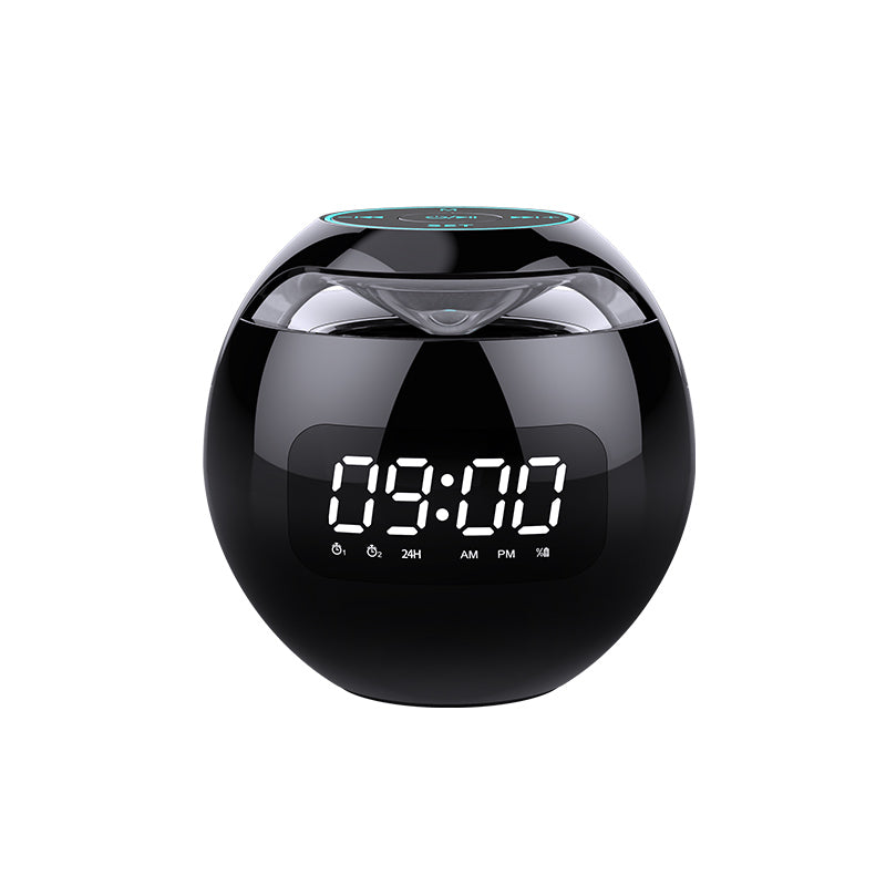 Clock Colorful Bluetooth Speaker Mini Portable Home Ball Plug in Card Small Steel Gun Computer Audio