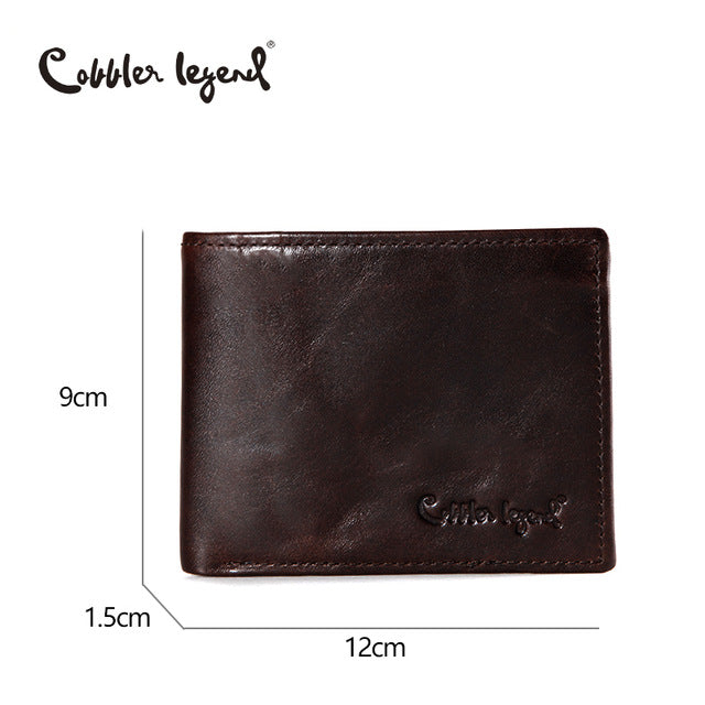 Cobbler Legend Famous Brand Genuine Leather Men Wallets Handmade Men's Wallet Male Money Purses Coins Wallet With ID Card Holder