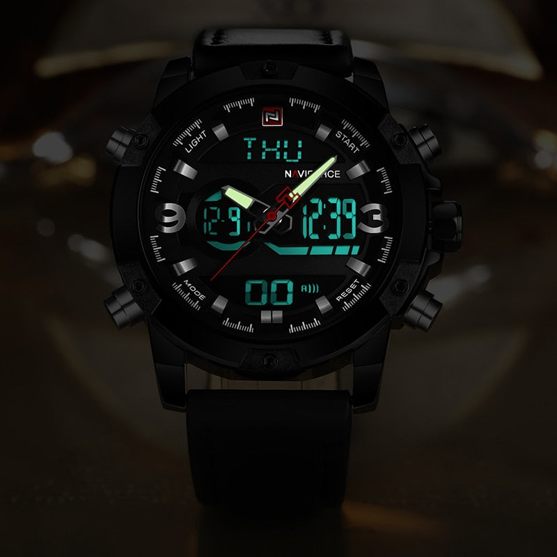 NAVIFORCE Luxury Brand Men Analog Digital Leather Sports Watches Men's Army Military Watch Man Quartz Clock Relogio Masculino