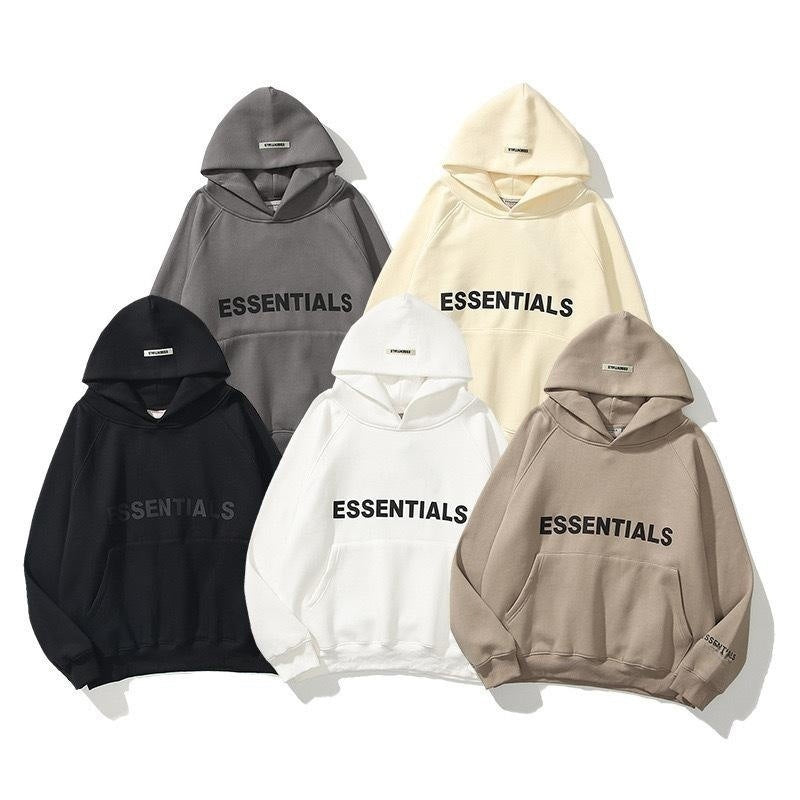 FEAROFGOD Double Line Essentials Fleece Hoodie Unisex Letter Print Sweatshirt