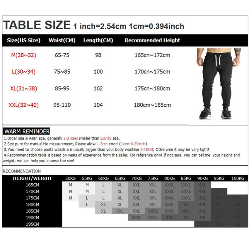 Newest Mens Sweatpants Autumn Winter Man Gyms Fitness Bodybuilding Joggers Workout Trousers Men Casual Cotton Pencil Pants