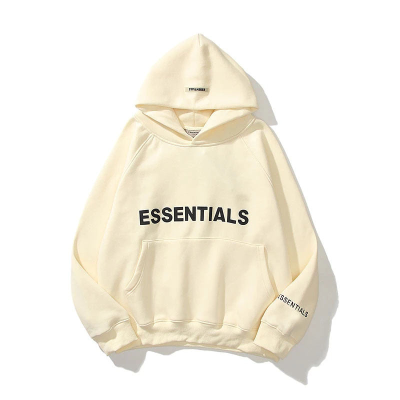 FEAROFGOD Double Line Essentials Fleece Hoodie Unisex Letter Print Sweatshirt