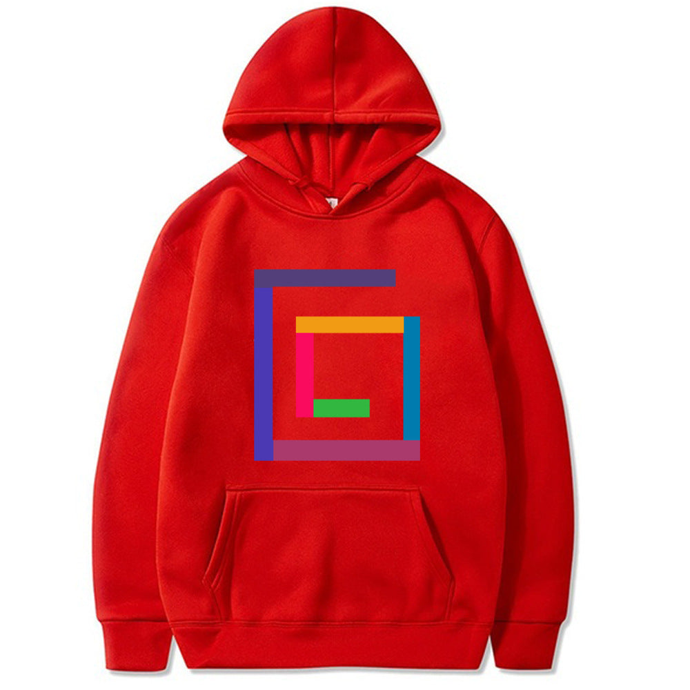 Print Fleece Hooded Sweatshirt