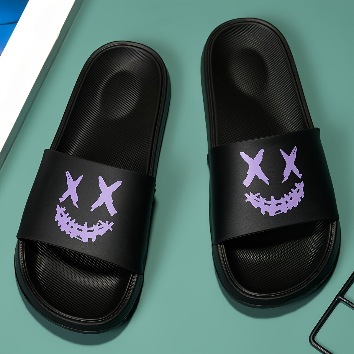 Mens Lightweight Non-Slip Slides - Ultra-Comfortable Open Toe Design for Quick Dry, Indoor/Outdoor Wear - Perfect Beach & Summer Slippers