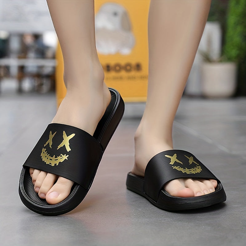 Mens Lightweight Non-Slip Slides - Ultra-Comfortable Open Toe Design for Quick Dry, Indoor/Outdoor Wear - Perfect Beach & Summer Slippers