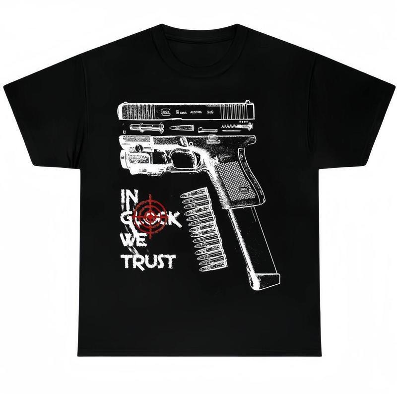 Cotton 1Side T-Shirt In We Trust Black Men's T-Shirt
