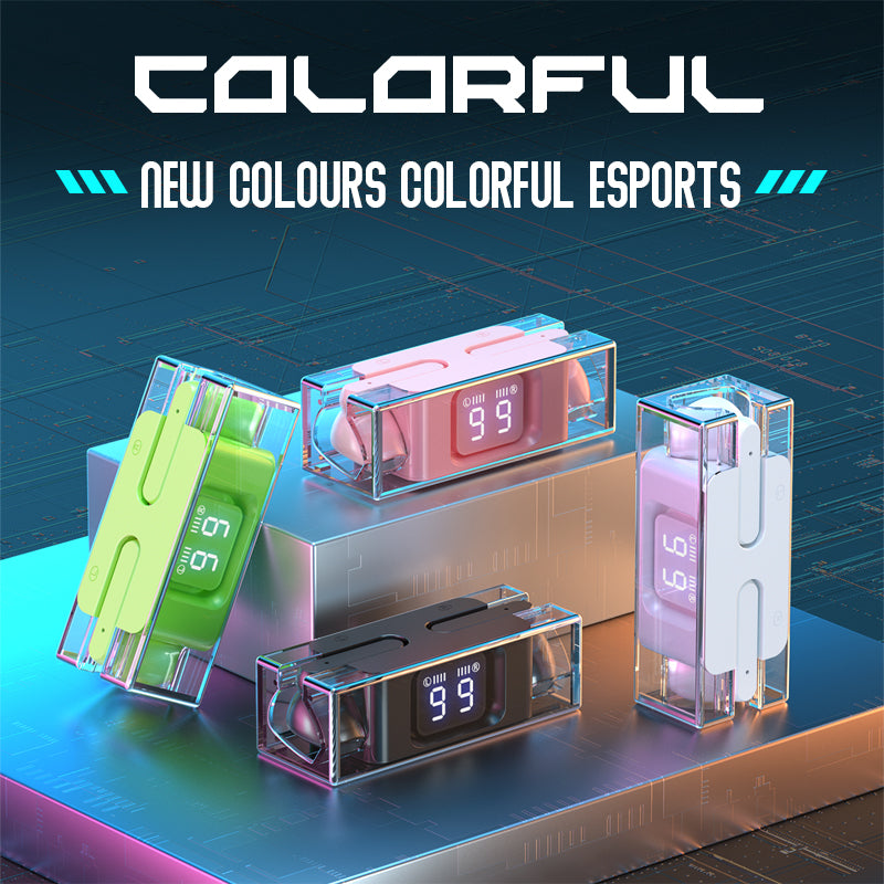 New SP28 in ear earplugs transparent digital display TWS Bluetooth headset game low latency