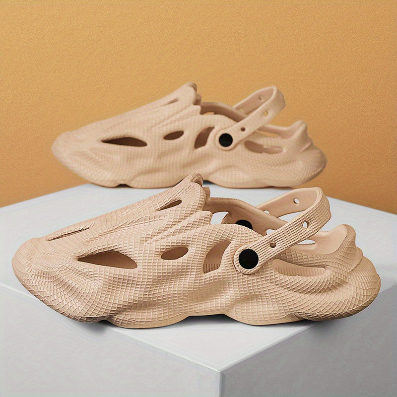 Men's Fashion Plain Color Clogs Anti Skid Closed-toe Slides Slippers Quick Drying Foam Runners For Indoor Outdoor Shower Beach Pool