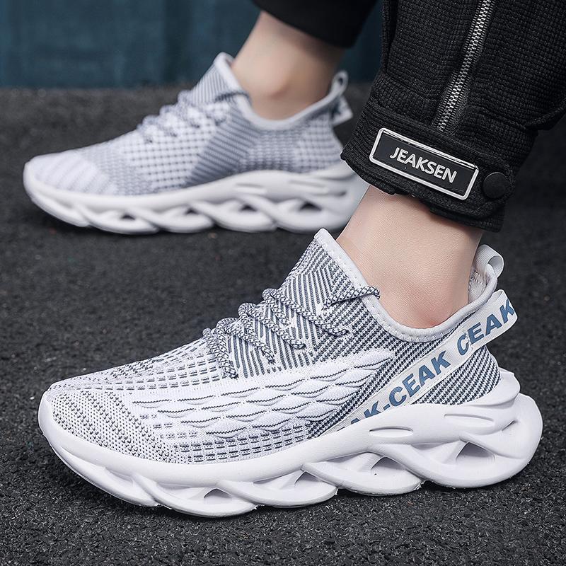 Flyknit mesh shoes for men lightweight and casual trendy shoes
