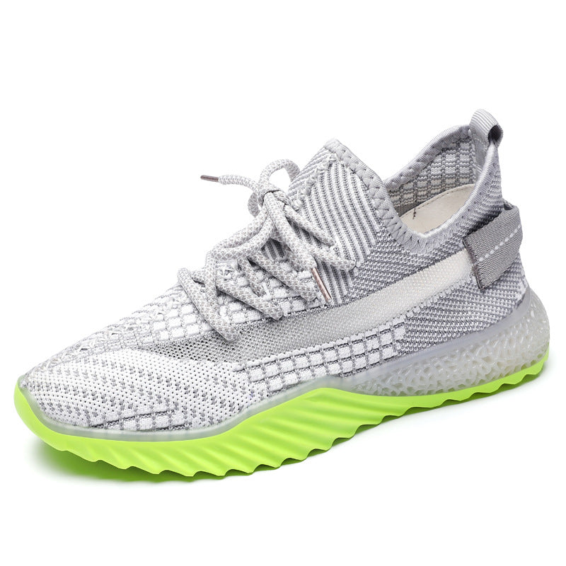 Net Red Tide Shoes Ins Really Burst Sports Shoes New Flying Woven Shoes Female Jelly Bottom Starry Coconut Shoes