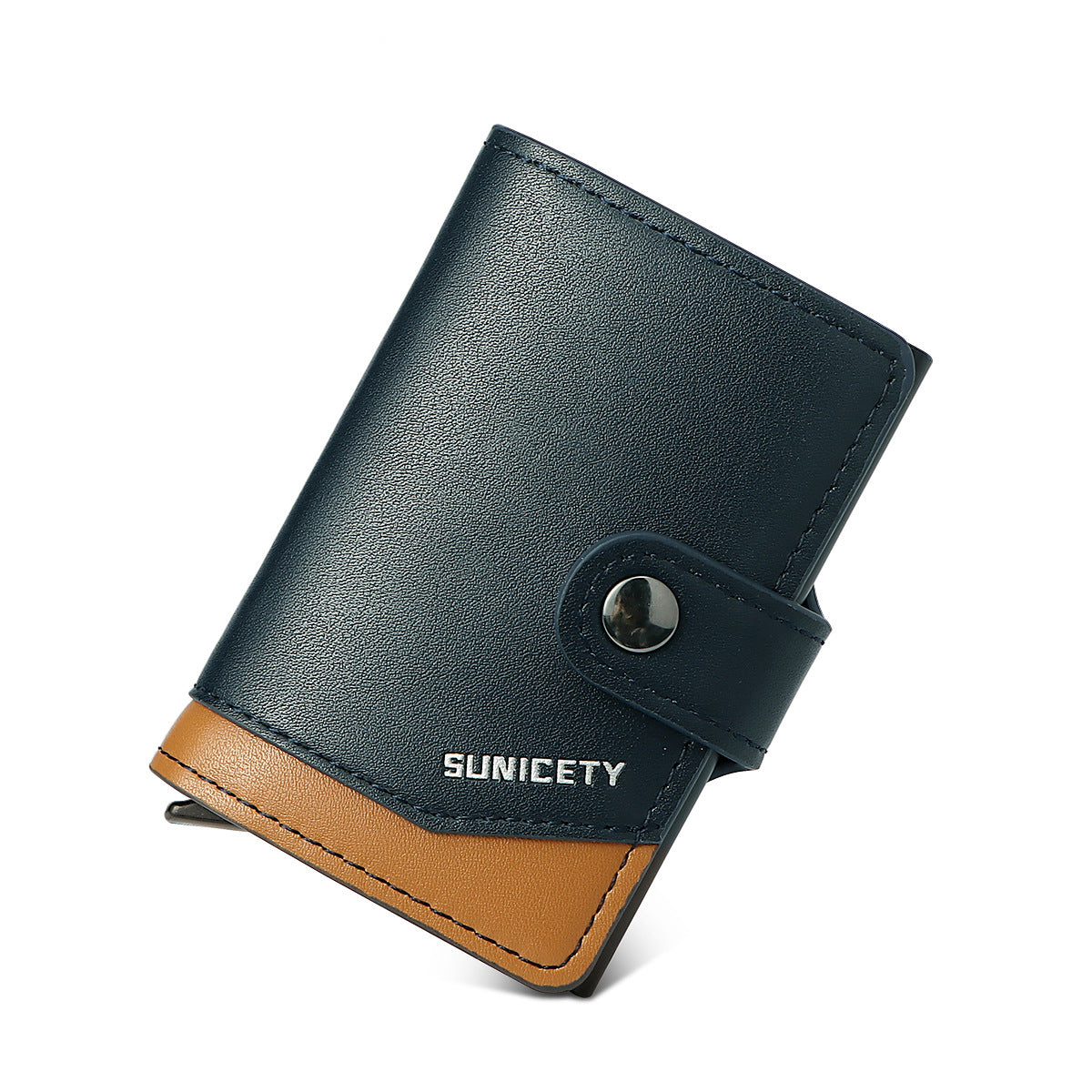 Metal Aluminum Case Automatic Pop-up Card Holder Women PU Card Case RFID Credit Card Case Leather Men's Wallet