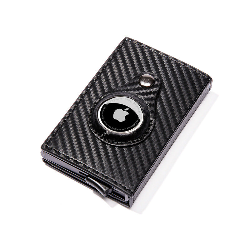 Carbon Fiber Pattern Magnetic Buckle Card Bag Airtag Tracker Multi-Function Card Bag Men's Wallet Short Hand Held