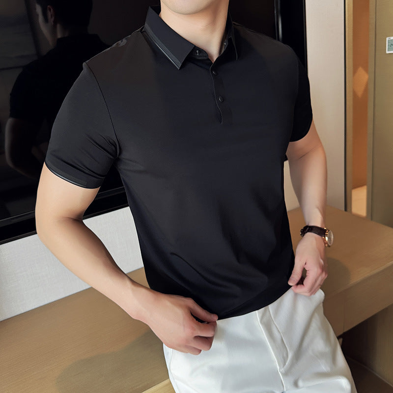 Short sleeved polo shirt men's t-shirt