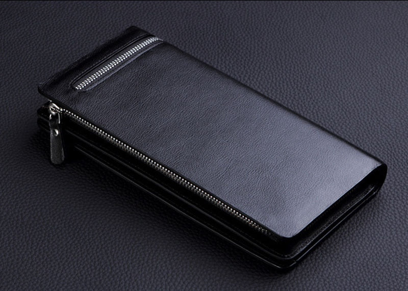 Bifold Men Wallet Brand Famous Mens Leather Long Wallet Clutch Male Money Purse ID Card Holder