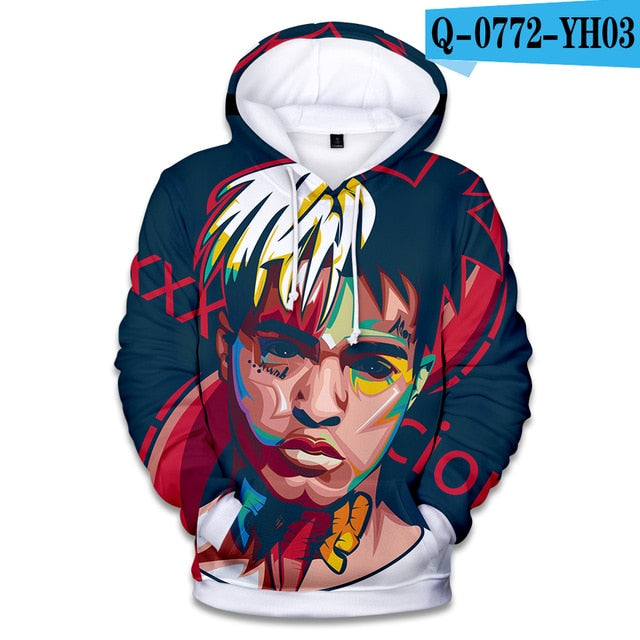 Rapper XXX Tentacion Cotton Hoodies sweatshirts 3D Rapper xxxtentacion Uniform mens hoodies Hip Hop sweatshirt