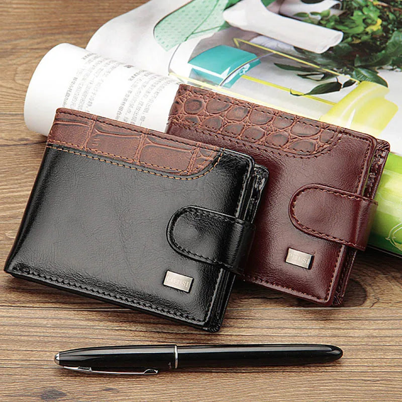 Baellerry Vintage Leather Hasp Small Wallet Coin Pocket Purse Card Holder Men Wallets Money Cartera Hombre Bag Male Clutch