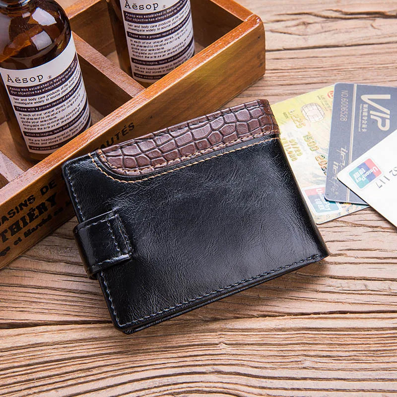 Baellerry Vintage Leather Hasp Small Wallet Coin Pocket Purse Card Holder Men Wallets Money Cartera Hombre Bag Male Clutch