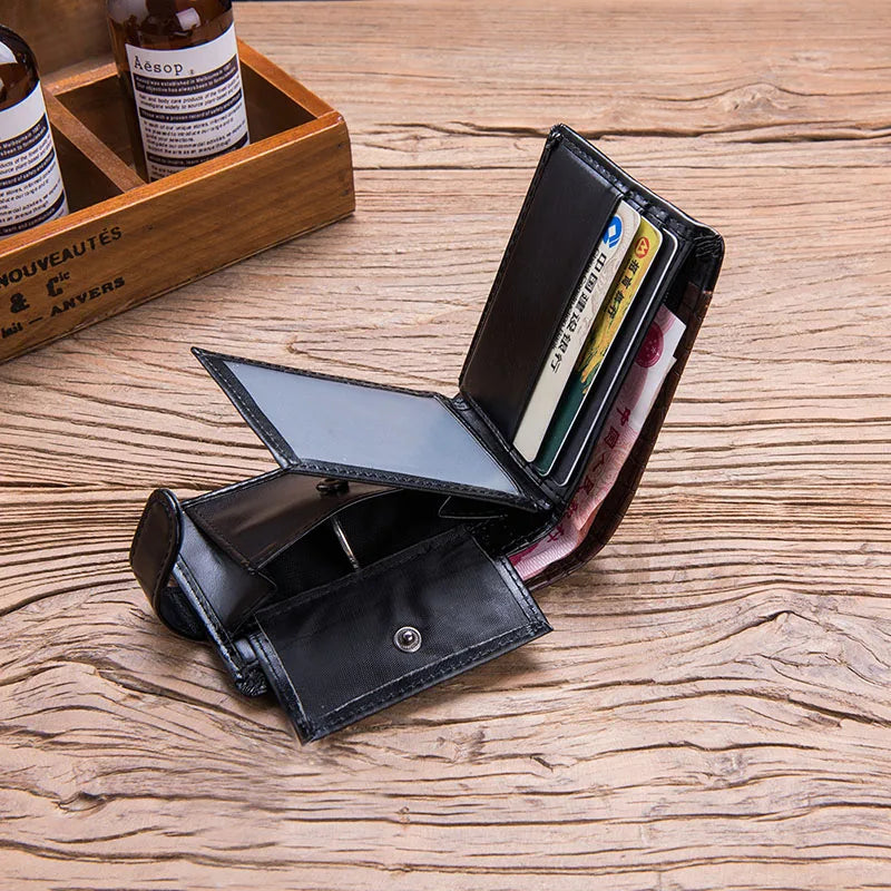 Baellerry Vintage Leather Hasp Small Wallet Coin Pocket Purse Card Holder Men Wallets Money Cartera Hombre Bag Male Clutch