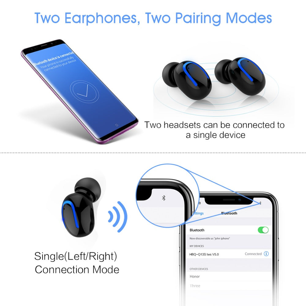 SYLLABLE HBQ-Q13S TWS Bluetooth V5.0 Earphones True Wireless Stereo Earbuds Bluetooth Headset for Phone SYLLABLE HBQ-Q13S