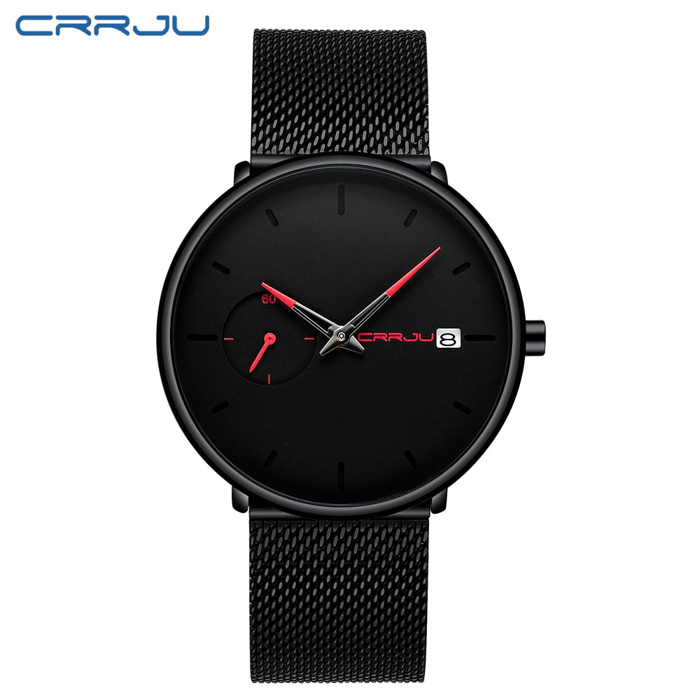Crrju Sports Date Mens Watches Top Brand Luxury Waterproof Sport Watch
