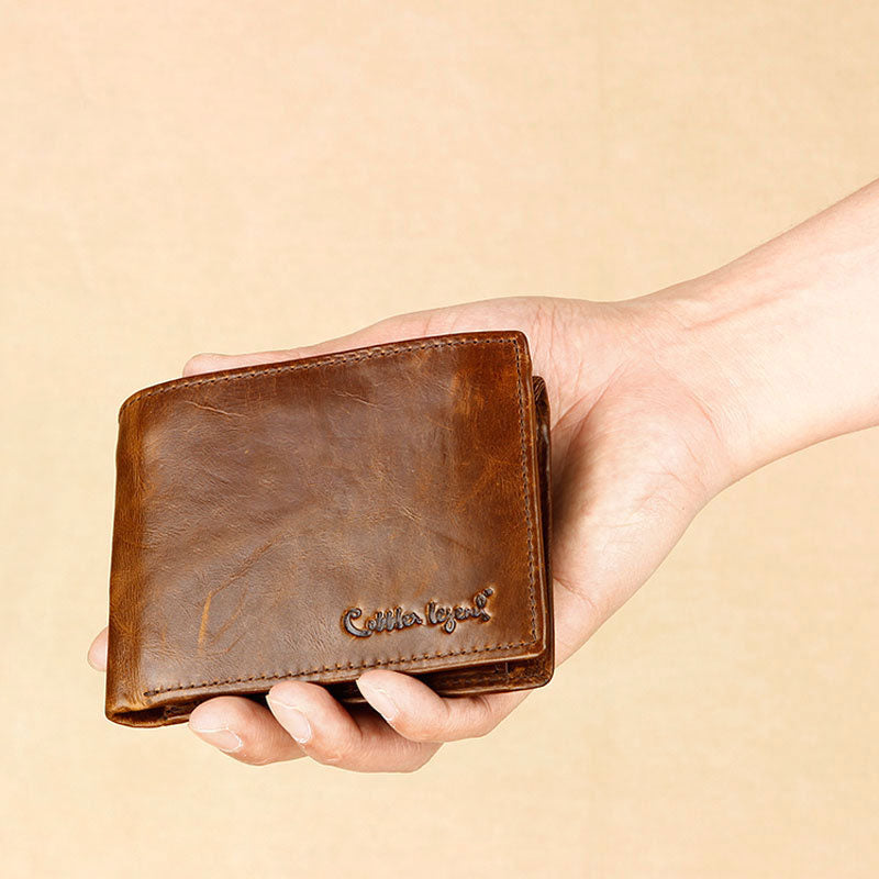 Cobbler Legend Famous Brand Genuine Leather Men Wallets Handmade Men's Wallet Male Money Purses Coins Wallet With ID Card Holder