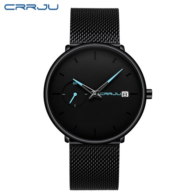 Crrju Sports Date Mens Watches Top Brand Luxury Waterproof Sport Watch