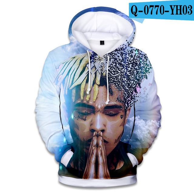 Rapper XXX Tentacion Cotton Hoodies sweatshirts 3D Rapper xxxtentacion Uniform mens hoodies Hip Hop sweatshirt
