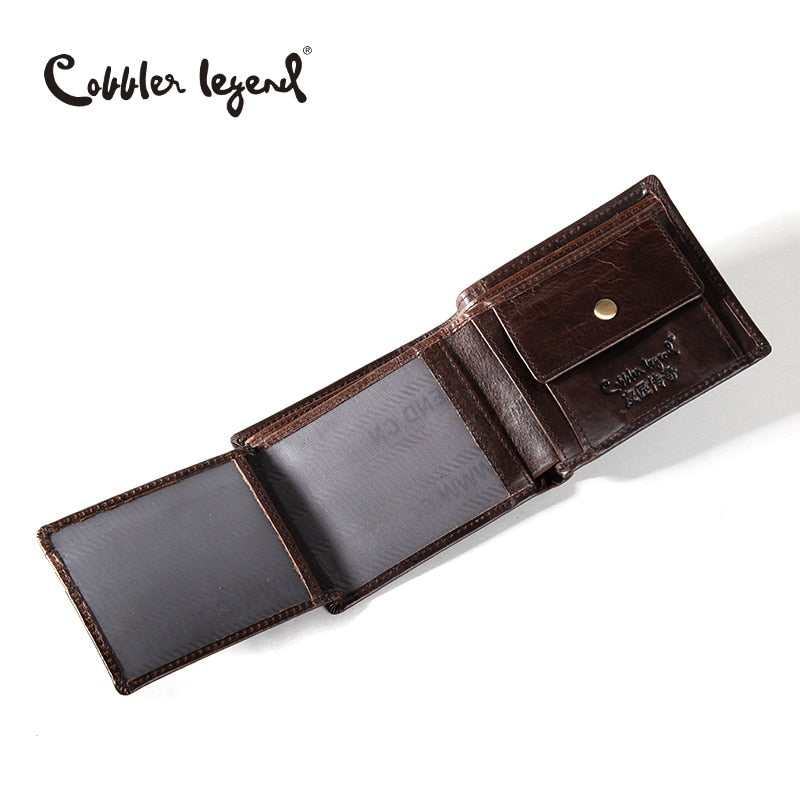 Cobbler Legend Famous Brand Genuine Leather Men Wallets Handmade Men's Wallet Male Money Purses Coins Wallet With ID Card Holder