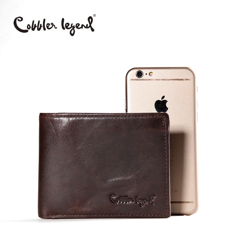 Cobbler Legend Famous Brand Genuine Leather Men Wallets Handmade Men's Wallet Male Money Purses Coins Wallet With ID Card Holder