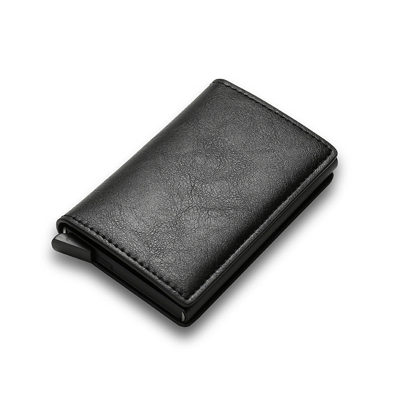 RFID Anti-Theft Swipe Automatic Pop-Up Card Holder Ultra-Thin Credit Card Holder Men's Multi-Card Slot Carbon Fiber Wallet
