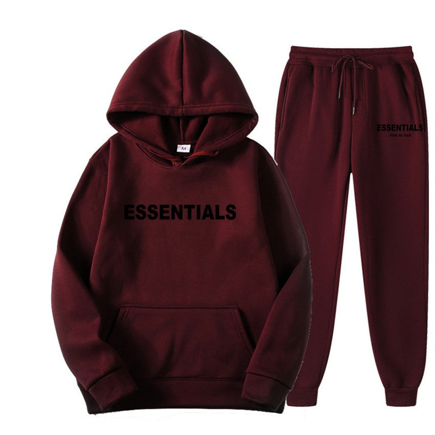 FEAR OF GOD ESSENTIALS couple suit sweatshirt men and women double line high street fashion brand autumn and winter two-piece suit
