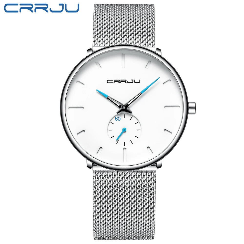 Fashion Mens Watches Top Brand Luxury Quartz Watch Men Casual Slim Mesh Steel