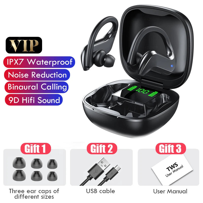 TWS Bluetooth 5.0 Earphones Wireless Bluetooth Headphone Noise Cancelling 9D HiFi Stereo Sport Headset Handsfree With Microphone
