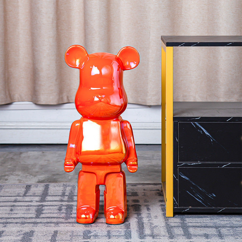 Light Luxury Tv Cabinet Cartoon Heart Bear Internet Celebrity Violent Bear Figurine Trendy Brand Kaws Building Block Bear New Home Living Room Large Size