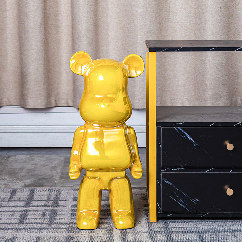 Light Luxury Tv Cabinet Cartoon Heart Bear Internet Celebrity Violent Bear Figurine Trendy Brand Kaws Building Block Bear New Home Living Room Large Size