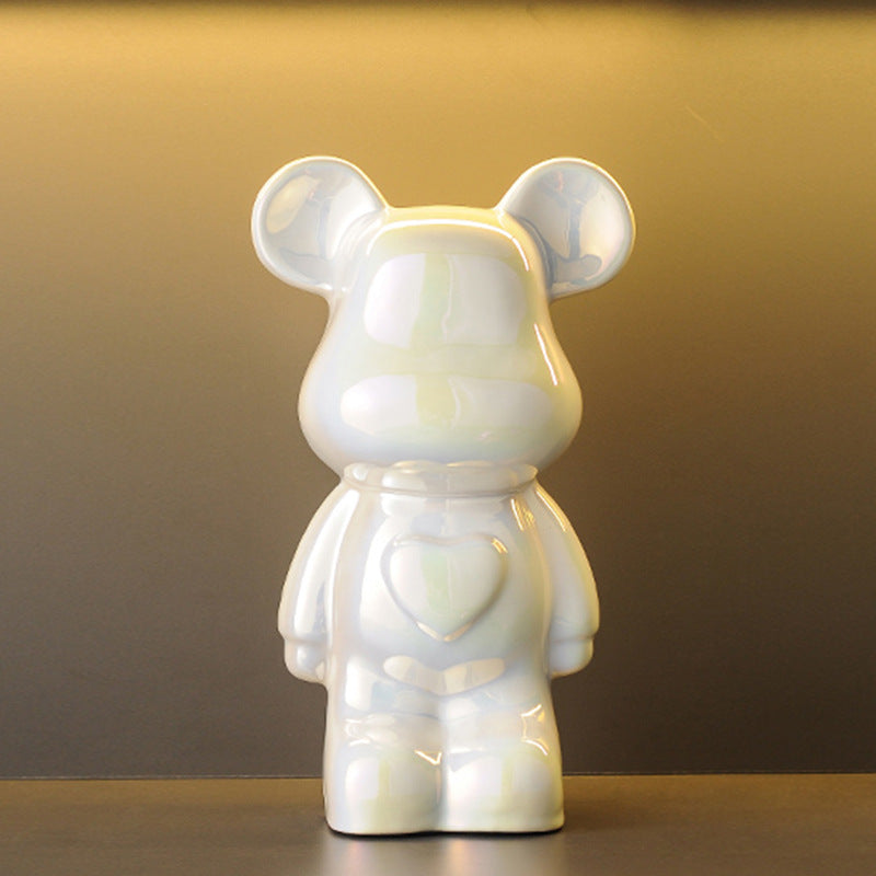 Light Luxury Tv Cabinet Cartoon Heart Bear Internet Celebrity Violent Bear Figurine Trendy Brand Kaws Building Block Bear New Home Living Room Large Size
