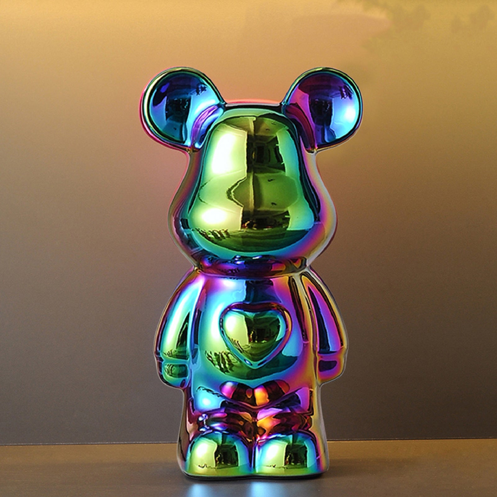 Light Luxury Tv Cabinet Cartoon Heart Bear Internet Celebrity Violent Bear Figurine Trendy Brand Kaws Building Block Bear New Home Living Room Large Size