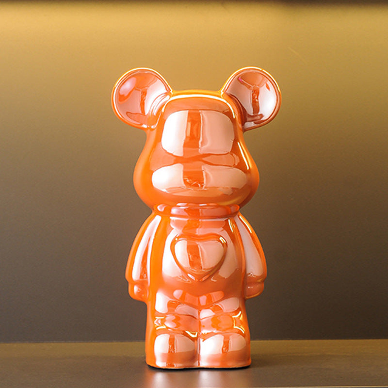 Light Luxury Tv Cabinet Cartoon Heart Bear Internet Celebrity Violent Bear Figurine Trendy Brand Kaws Building Block Bear New Home Living Room Large Size