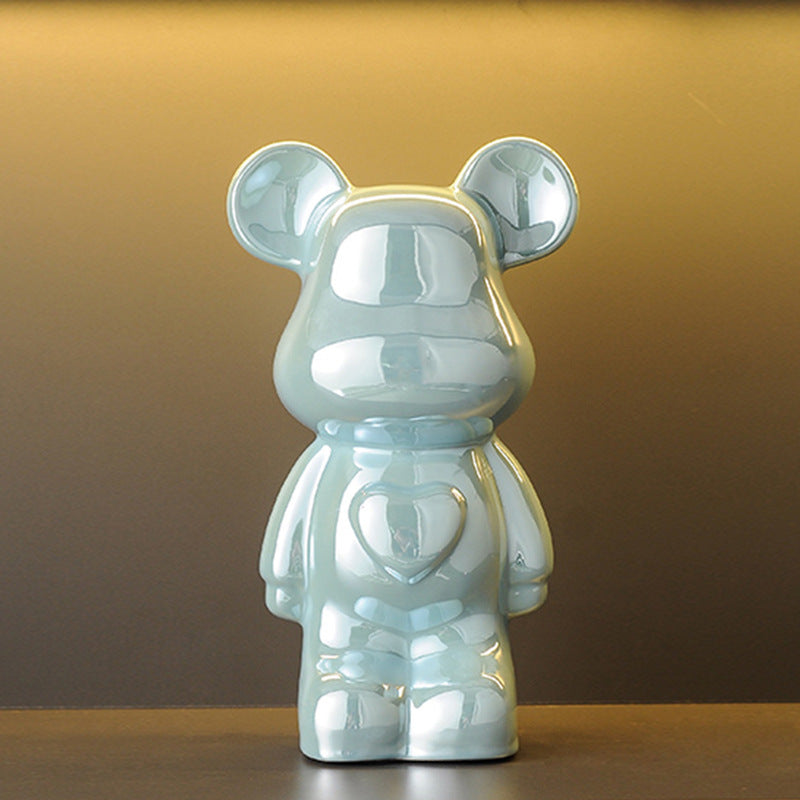Light Luxury Tv Cabinet Cartoon Heart Bear Internet Celebrity Violent Bear Figurine Trendy Brand Kaws Building Block Bear New Home Living Room Large Size