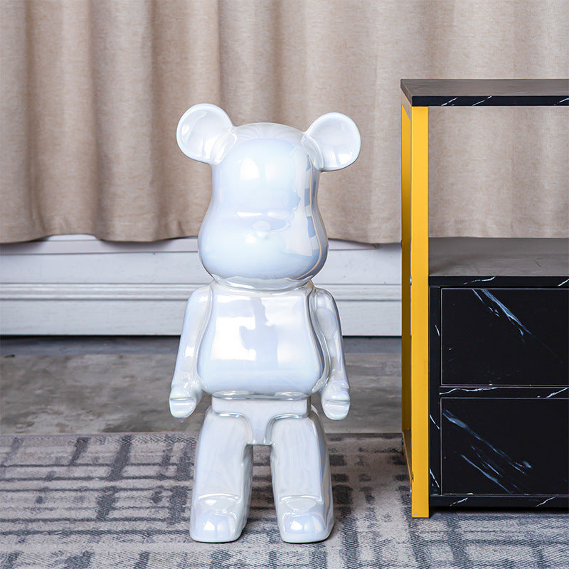 Light Luxury Tv Cabinet Cartoon Heart Bear Internet Celebrity Violent Bear Figurine Trendy Brand Kaws Building Block Bear New Home Living Room Large Size