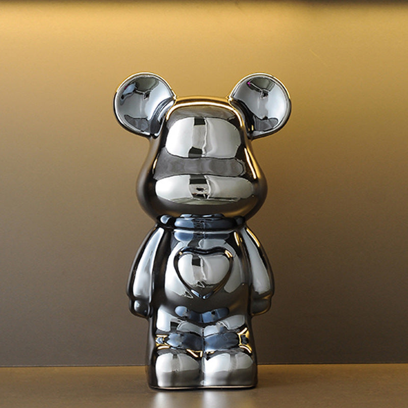 Light Luxury Tv Cabinet Cartoon Heart Bear Internet Celebrity Violent Bear Figurine Trendy Brand Kaws Building Block Bear New Home Living Room Large Size